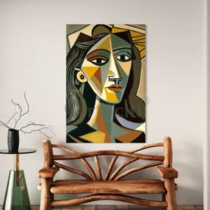 Cubist Woman Portrait Painting